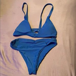 Dark blue, bikini.